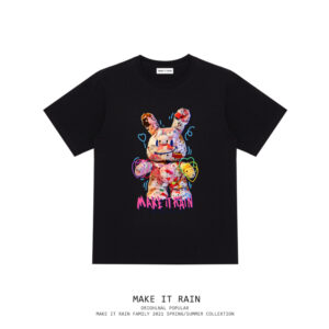 Áo phông Make It Rain Heybig ngắn tay in hình thỏ nhiều màu